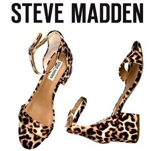 STEVE MADDEN Irenee leopard velvet block heel sandals